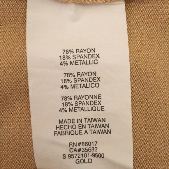 Gold Metallic Bodycon Dress NWT - Picture 3 of 4